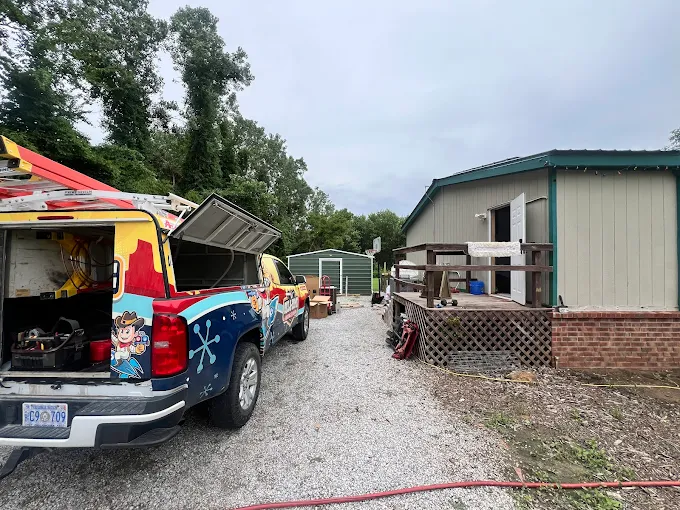 AC installation job site in Tulsa