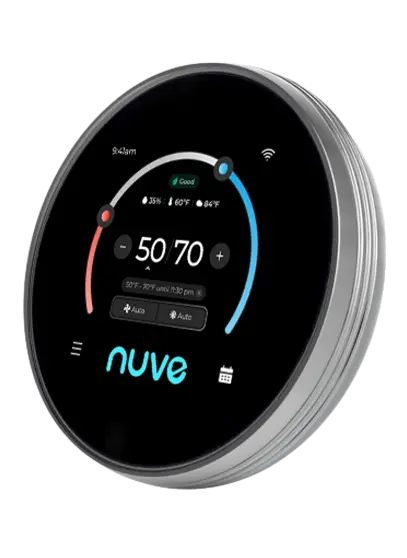 Modern smart thermostat with WiFi connectivity and touchscreen interface